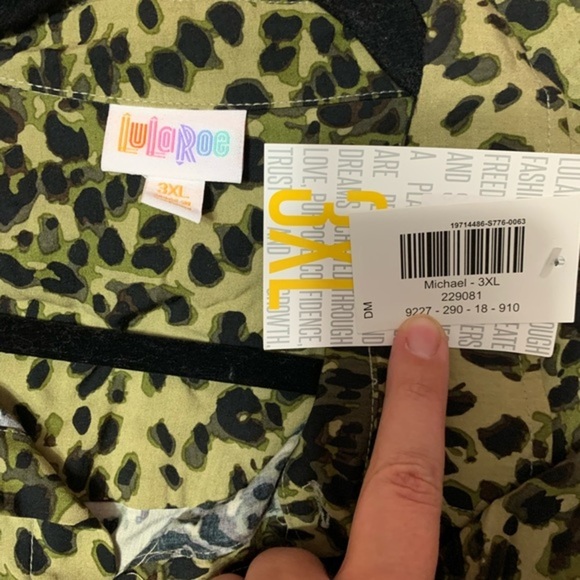 Lularoe Michael Cheetah Print Button Up Shirt - Picture 3 of 5